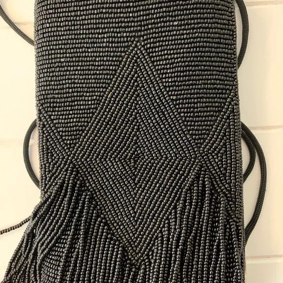 2 Bags for 1 price… Bamboo Trading Company Beaded Bags. Black & Beige. - Picture 9 of 16